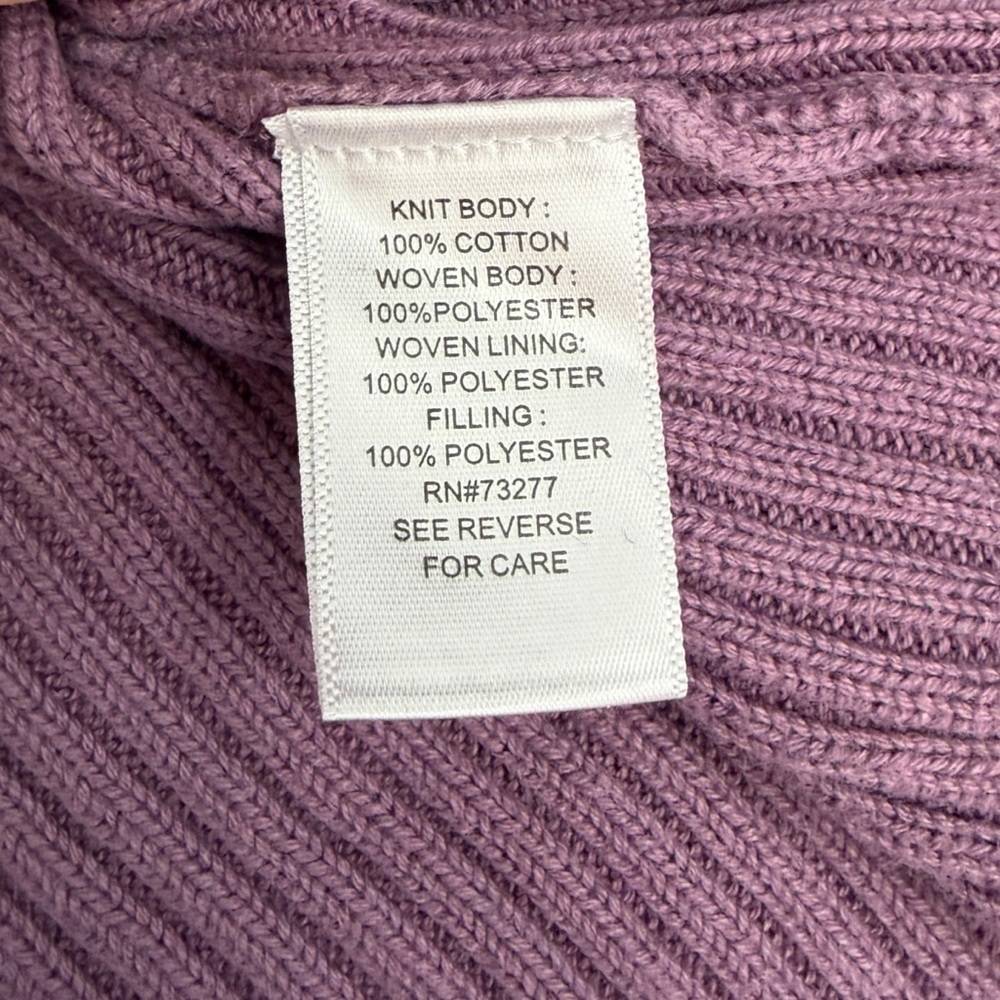 Croft & Barrow Purple Lilac Ribbed Quilted Vintage Cottagecore Full Zip Jacket - Picture 5 of 5
